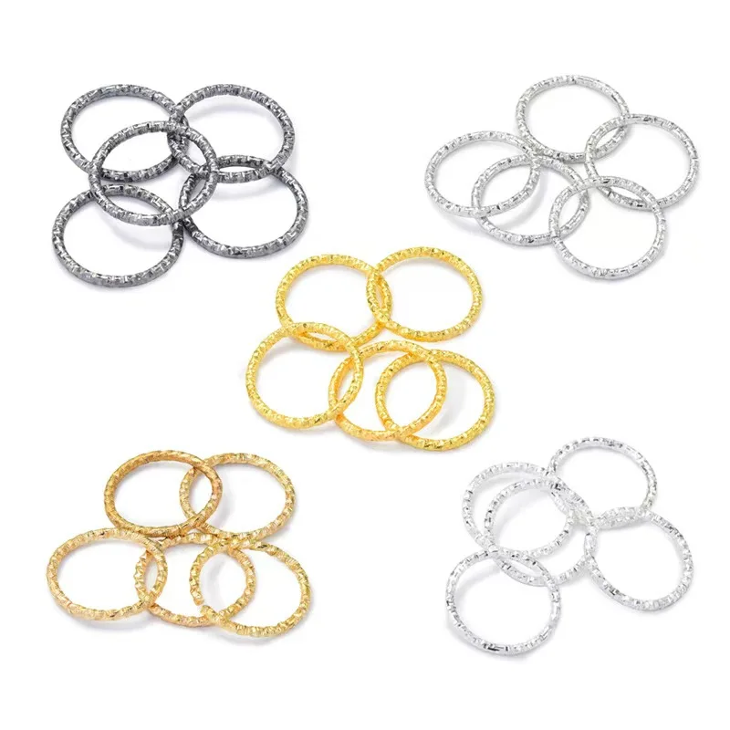 

50pcs DIY jewelry accessories jump ring embossing ring single ring alloy hanging ring keychain open ring making material