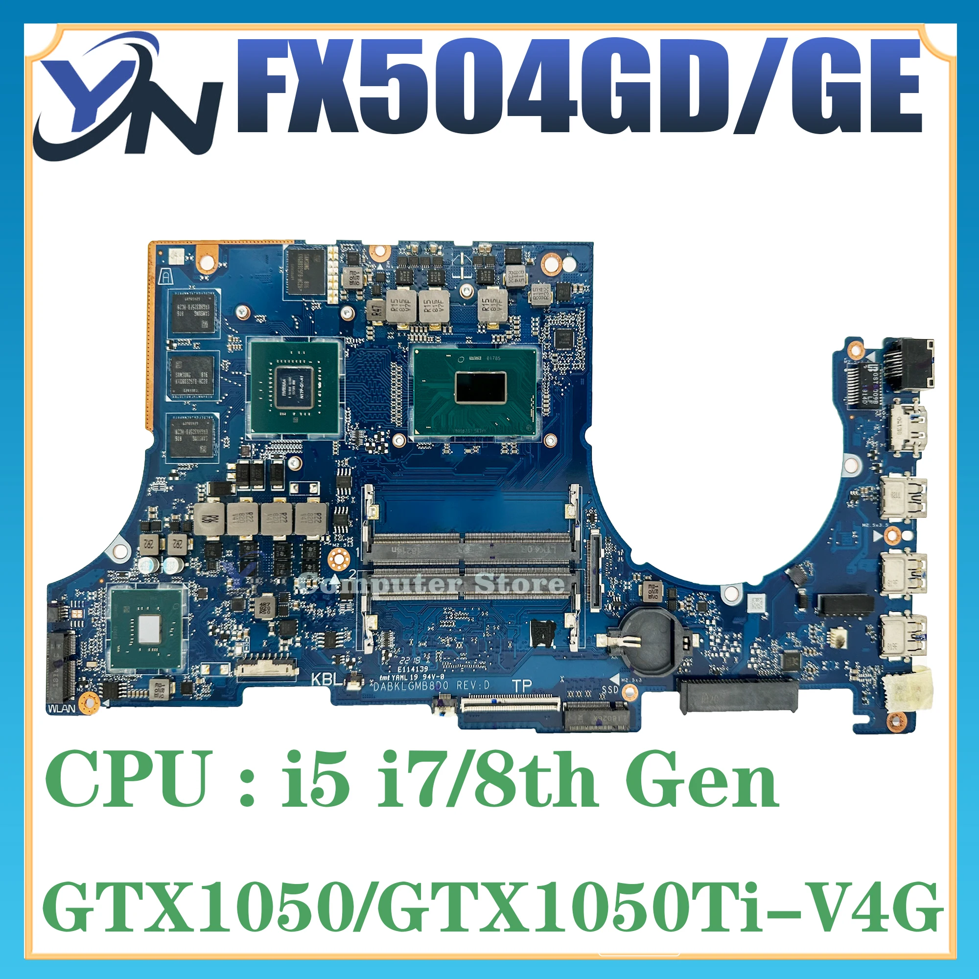 Scheda madre FX504GM per ASUS FX504G FX504GE FX80GM FX80G FX504GD ZX80GM scheda madre del computer portatile CPU I5 I7 GTX1050 GTX1050Ti GTX1060