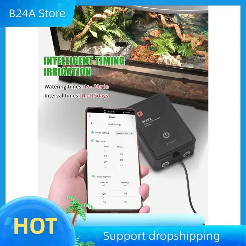 

B24A Tuya Wifi Smart Reptile Fogger Terrariums Humidifier Timer Automatic Mist Rainforest System Sprinkler Controller EU Plug