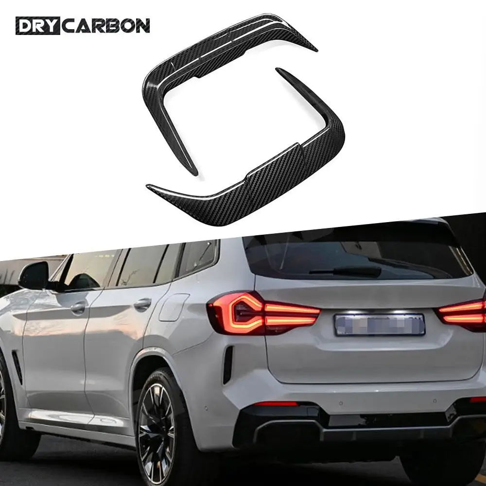 

Dry Carbon Fiber Rear Bumper Side Fender Trim Splitters Aprons Spoiler For BMW iX3 G08i 2022 FRP Black Car Body Kits Accessories