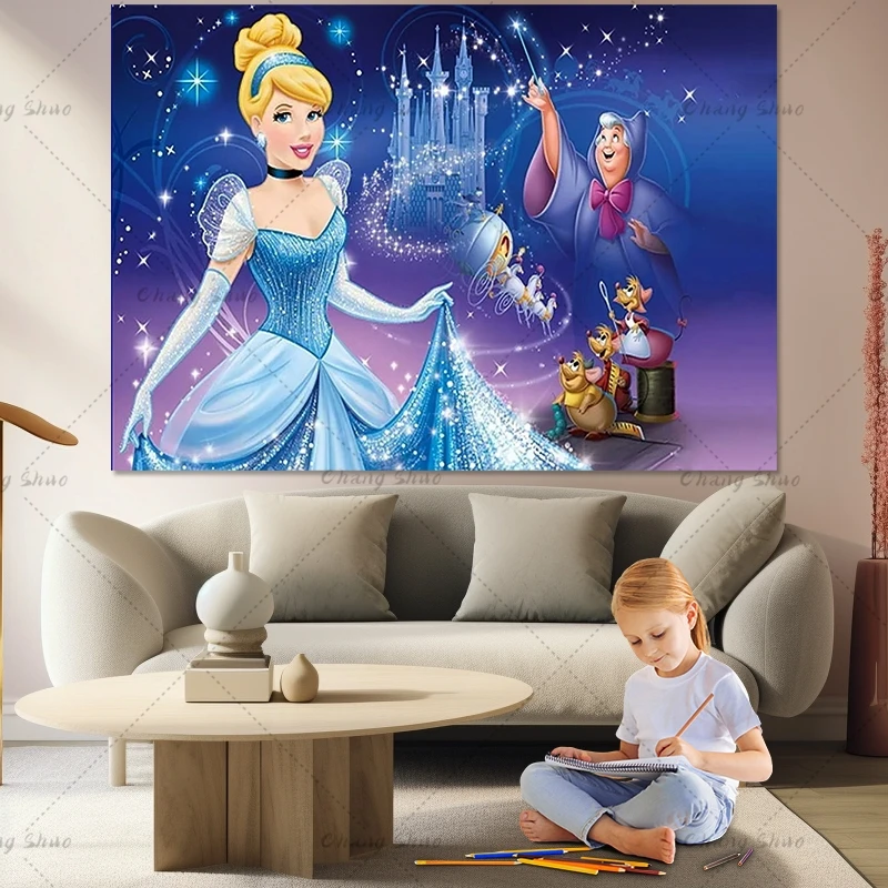 Fairy Tale Cinderella Princess Theme Birthday Party Vinyl Background Baby Shower Photography Props Decor Supplies Photo Poster