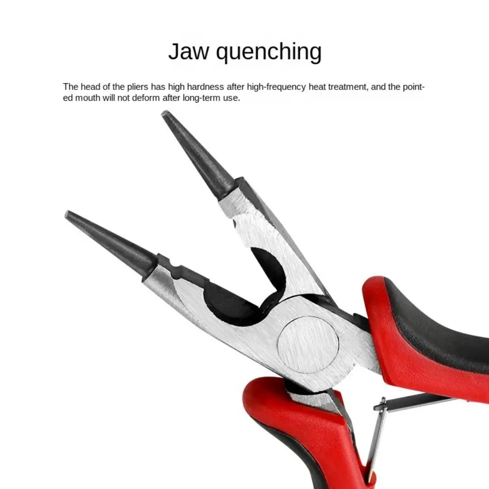 Durable Steel Jewelry Pliers Tools DIY Black&Red Round-Nose Pliers PVC Jewelry Crimping Pliers Handcraft Beadwork