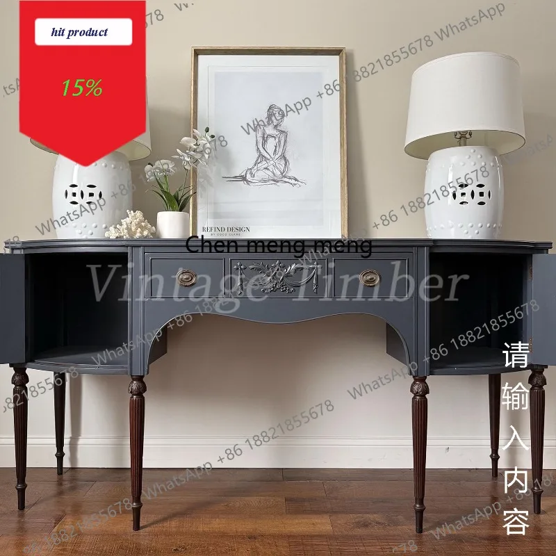 

Шкаф-комод M02 в средневековом французском стиле из массива дерева, для прихожей, гостиной, разделительный шкаф для хранения в гостиной