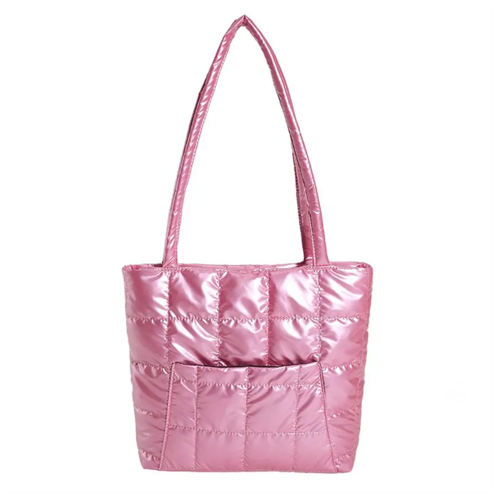 Women Large Capacity Shoulder Bag Quilted Handbags Casual Down Cotton Padded Tote Bags Girls Shopping Bags Underarm Bags