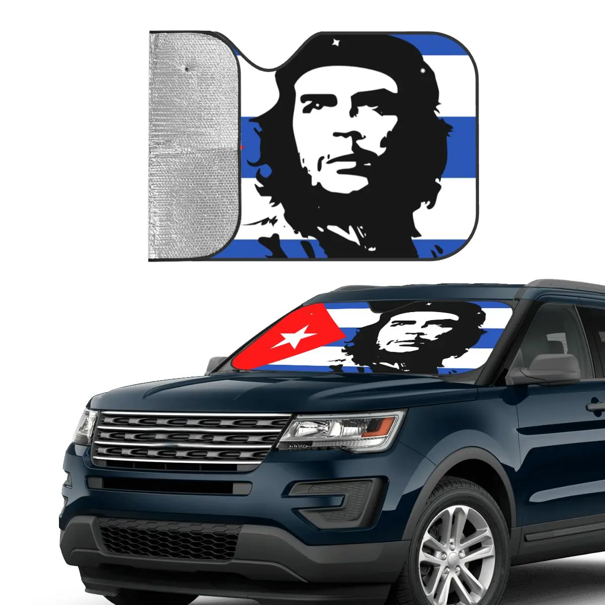 Cuba Che Guevara Sunshade Windscreen Hero Men Novelty Car Front Window Visor 70x130cm Car Sunshade Car-covers