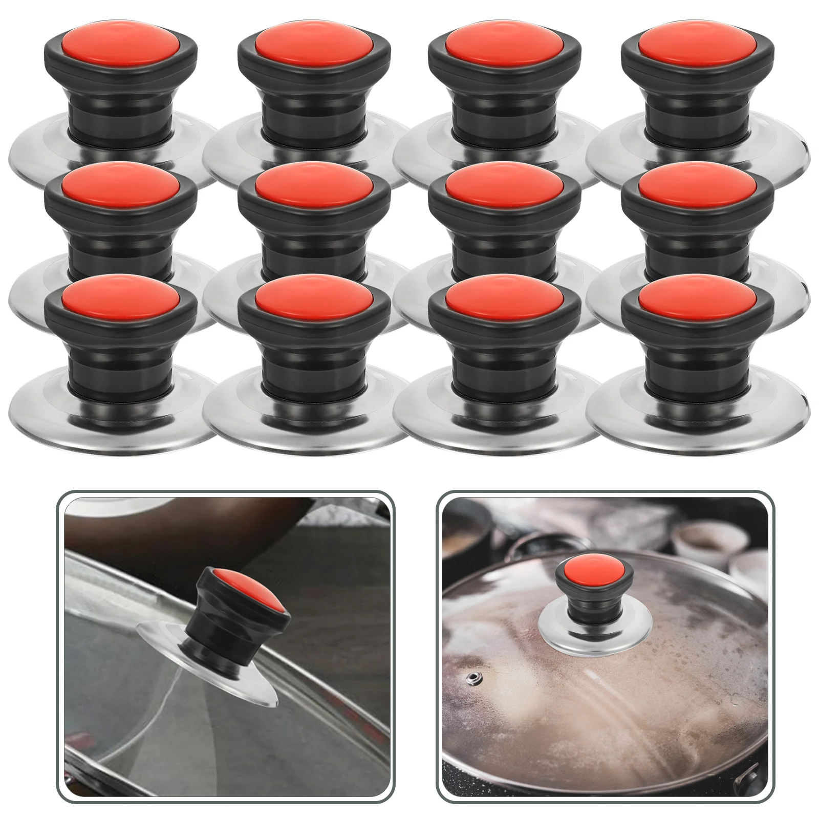 

12Pcs Square Pot Lid Knobs Heat-Resistant Plastic Replacement Pot Handle Cover for Cookware Cookware Lid Knobs