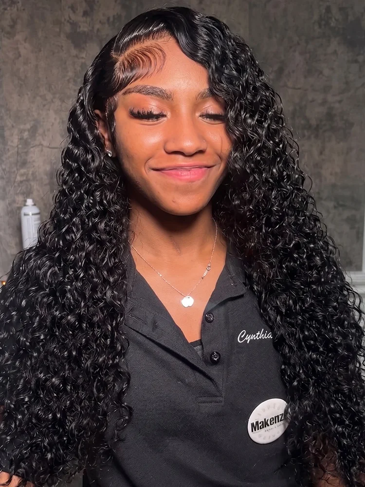 

Парик из натуральных волос Remy, 30-40 дюймов, глубокая волна, 13x4 HD Lace Frontal, 5x5 без клея, плотность 250, кудрявый, предварительно выщипанный