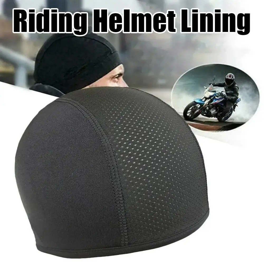 Motorcycle Cycling Cap Quick Dry Breathable Moisture Wicking Under Helmet Beanie Inner Lined Dome Sport Cap Motor Accessories