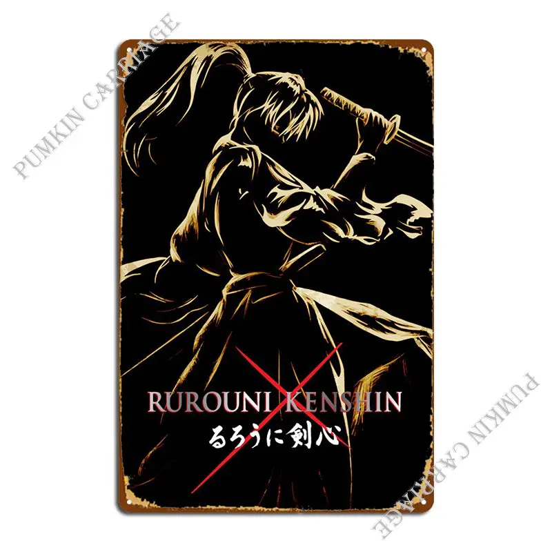 Ruroni Kenshin Art 1 Metal Plaque Poster Home Pub Wall Mural Cinema Tin Sign Poster