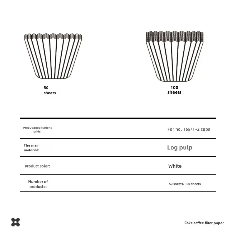 50/100 stuks handgebrouwen koffiefilters, cakevorm filterpapier, 155 komvorm filterpapier golvend 1-2 kopjes deel, NESPRESSO VERTUO