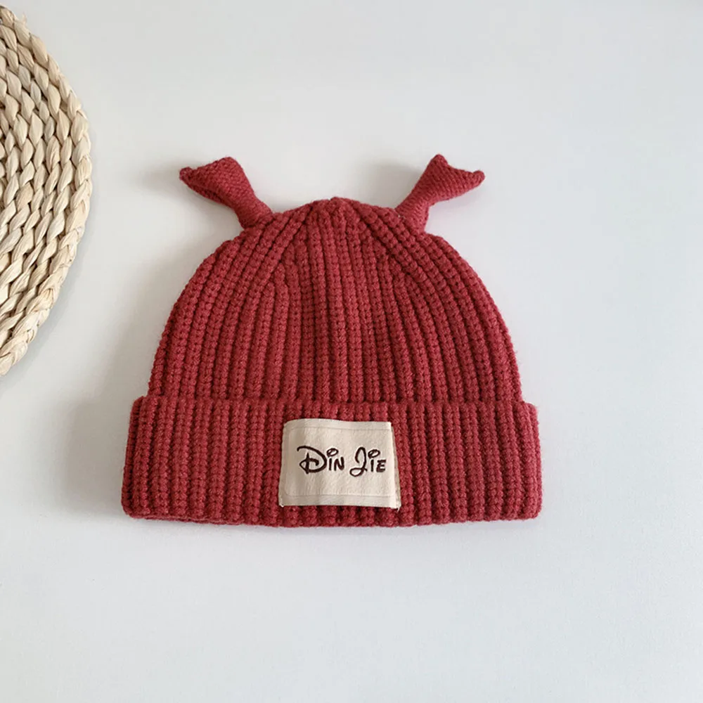 Baby Hat Infant Autumn Winter Hats Warm Boys Girls Solid Color Beanies Simple Baby Wool Hat For Kids 3-24 Month