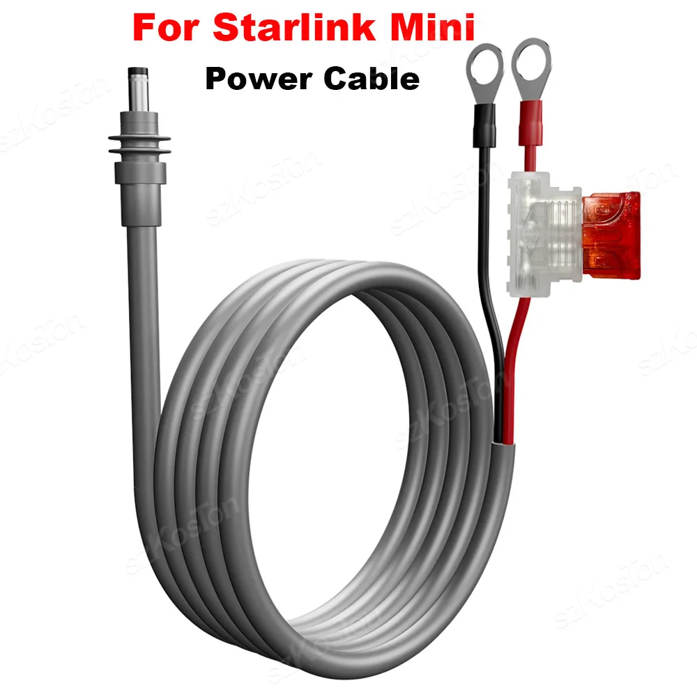 18AWG For Starlink Mini Specific Power Cable Extension Cord with Automotive Fuse Holder ATC/ATO DC Plug Waterproof for RVs Yacht