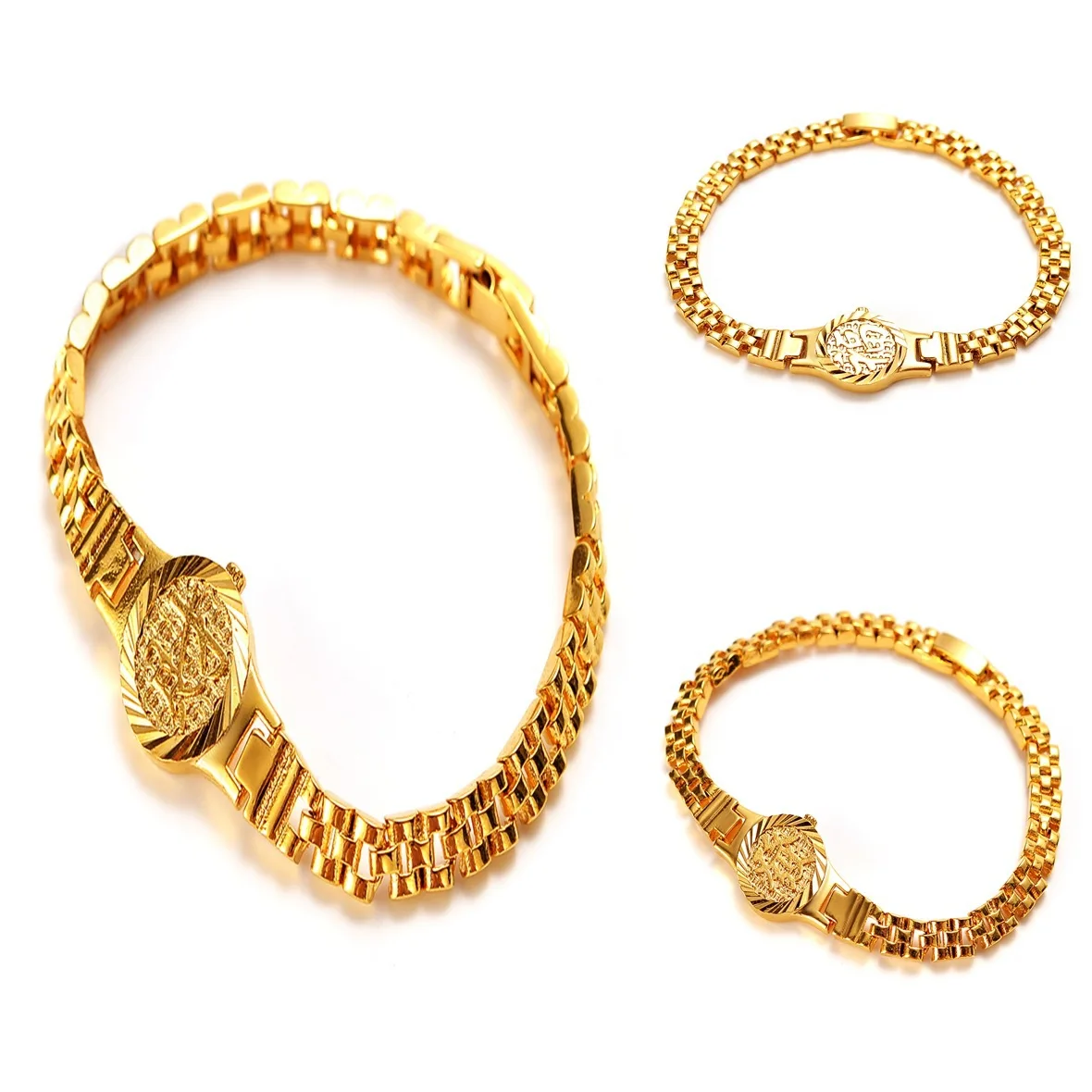 Real 999 Gold Fortune Watch Chain Long Do Not Lose Color with 24K Gold Fine Jewelry Classic Fortune Bracelet Ladies