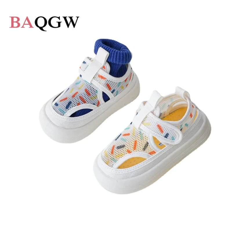 

Summer Children Mesh Sneakers Fashion Toddler Boys Girls Mesh Breathable Sport Shoes Baby Soft Comfortable Running Beach Sandals