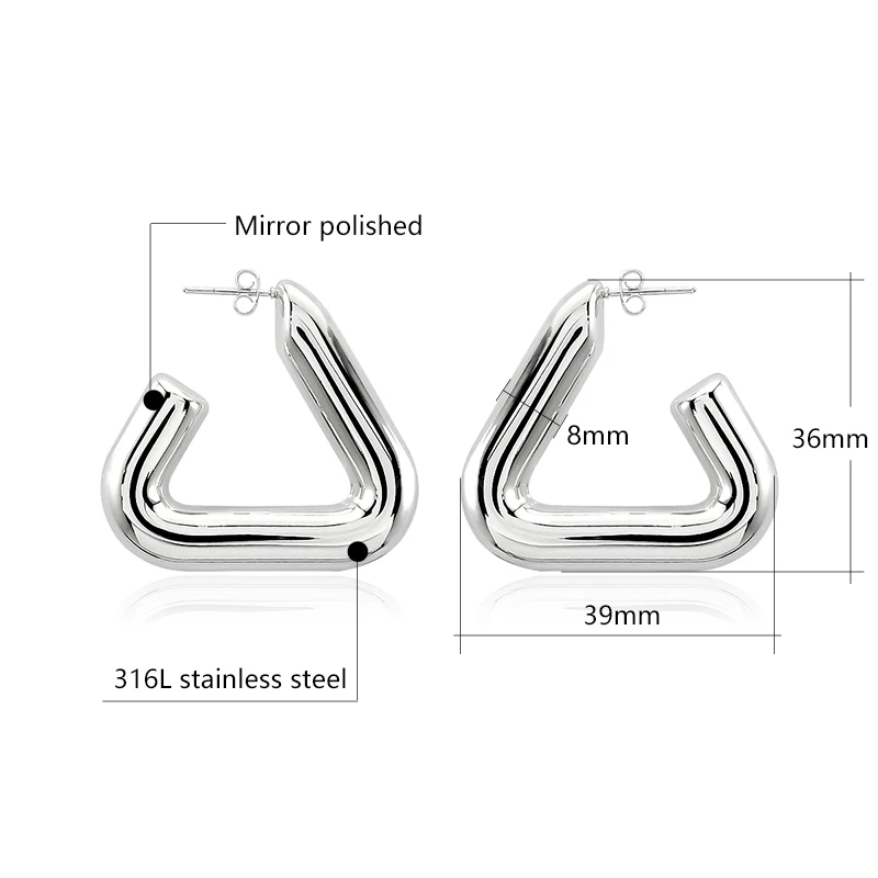 الأوروبية الأمريكية بسيطة شعبية الفولاذ المقاوم للصدأ هندسية الأقراط النساء تنوعا مضلع غرامة أقراط المجوهرات #2