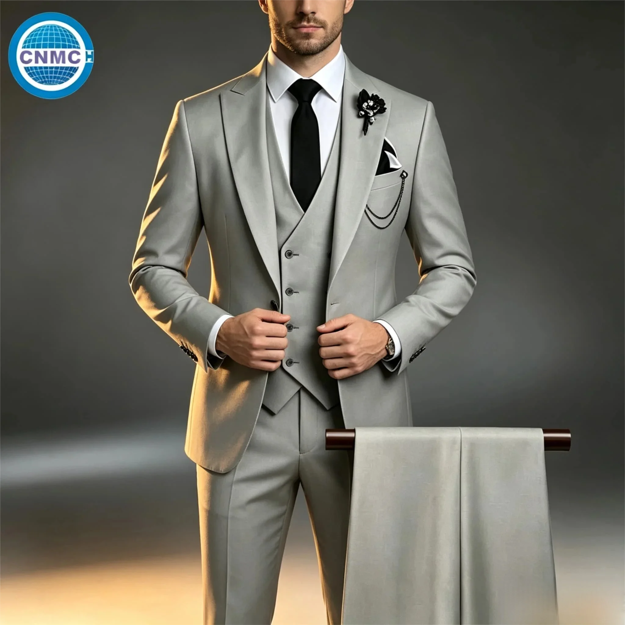 Men's Clothing Suit Jacket Vest Pants Good Air Permeability Male Set For Wedding Business Casual Office Party Daily Occasions