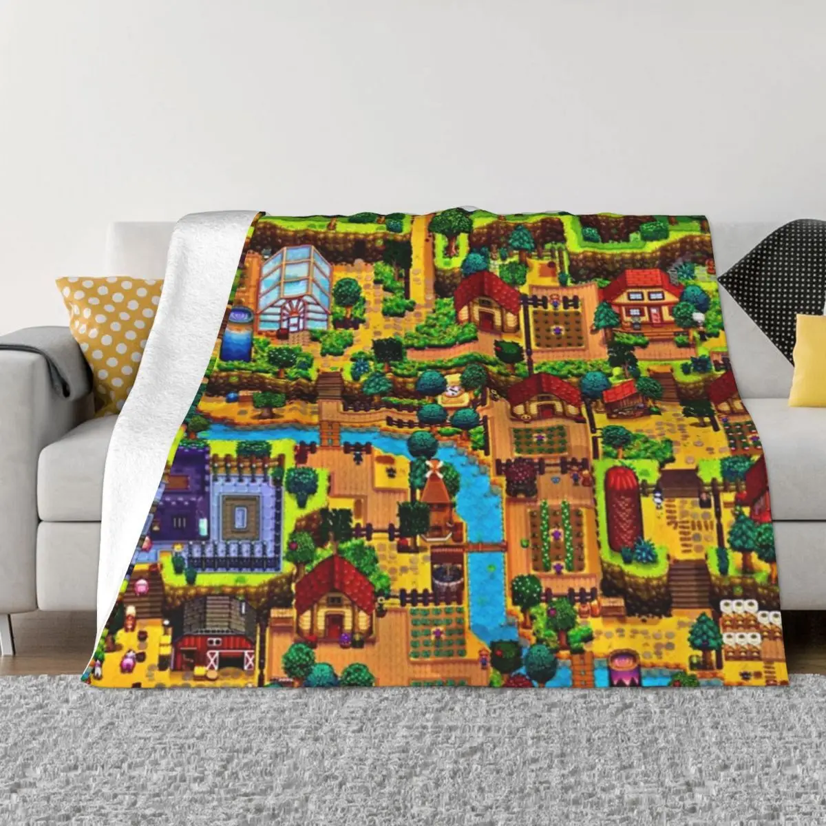 Stardew Valley Map 1 Home Blanket Winter Blankets Blankets And Blankets Throw Blanket