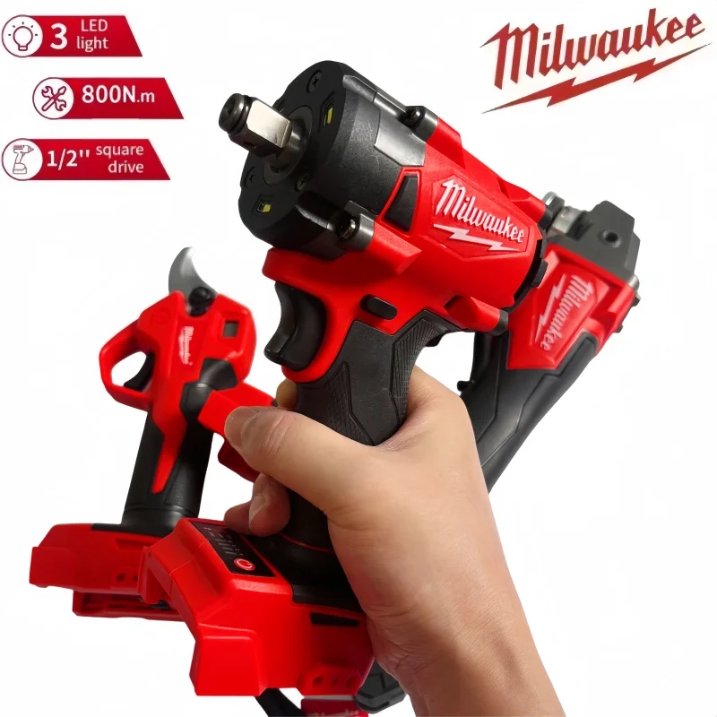 ميلووكي FIW2F12 800N.m اللاسلكي 1/2 المفتاح الكهربائي سيارة TruckRepair مفك تأثير الحفر قابلة للشحن لأدوات البطارية 18 فولت #1