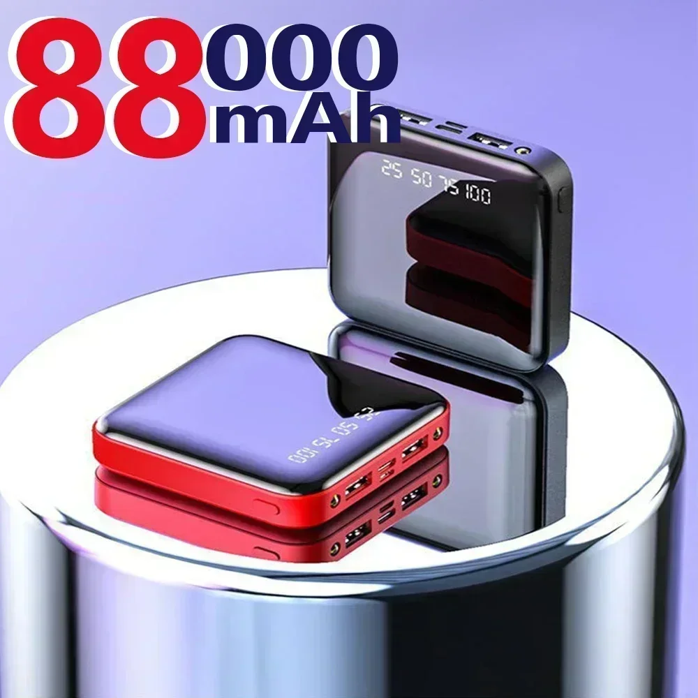 Mini 88000mAh Portable Power Bank 2 USB LCD Digital Display Fast Charging External Battery Powerbank For iPhone Xiaomi Huawei