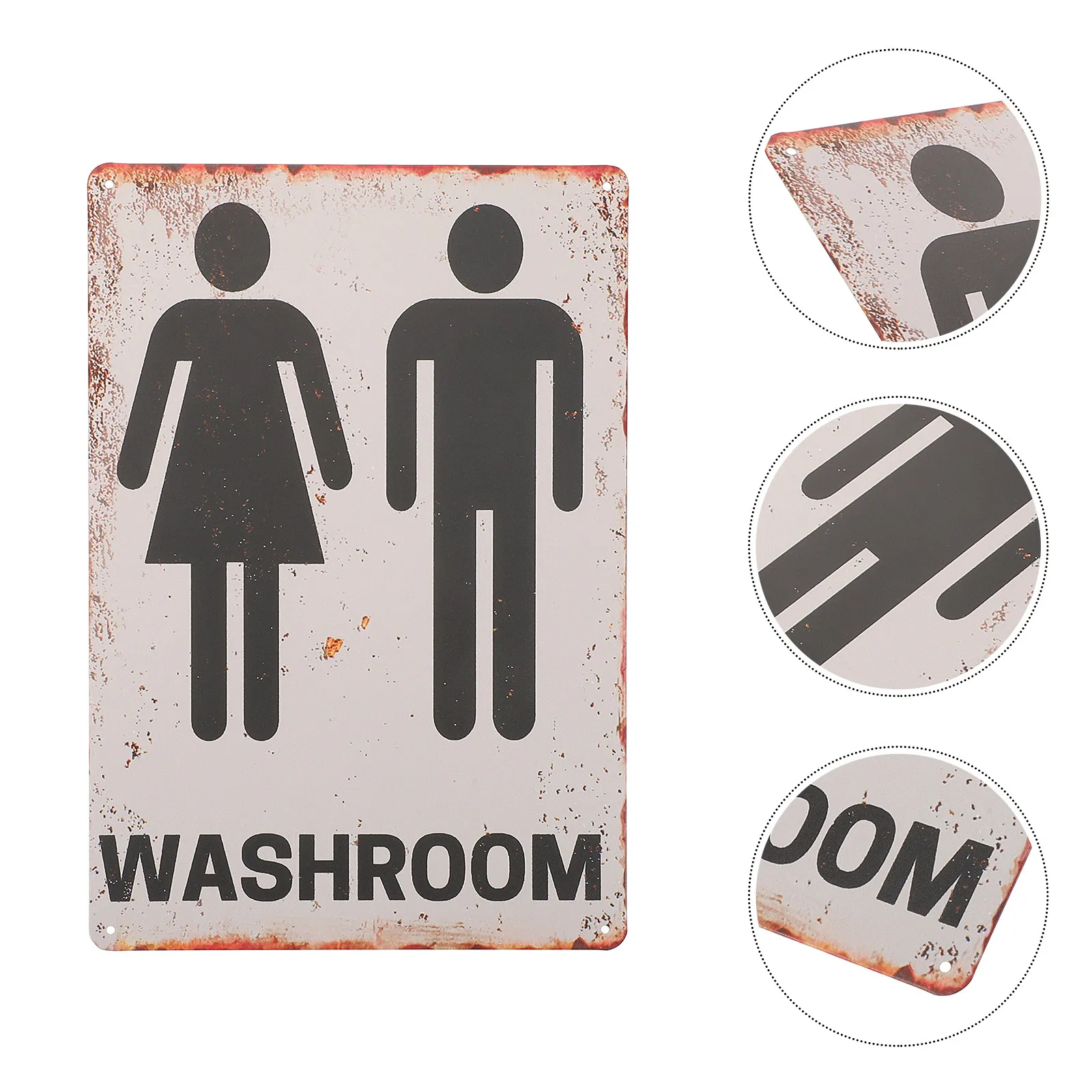 Bathroom Sign Art Decor Vintage Tin Signs Sturdy Metal Wall Art Bathroom Accessories and Decor Metal Signs Wall Poster