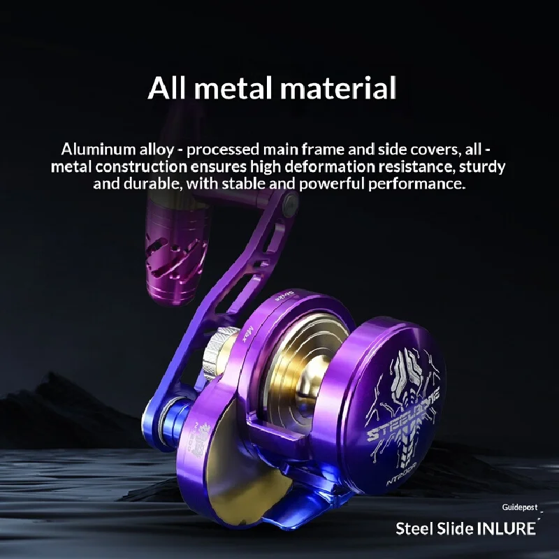 Yinluren Steelbone NT200 Colorful Full Metal Slow Jigging Drum Reel High Drag Power Offshore Saltwater Boat Fishing