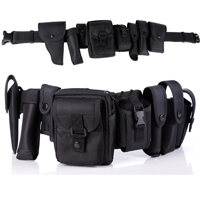 8pcs Multifunctional Security Belts Outdoor Tactical Military Training Polices Guard Utility Kit Duty Belt Belt with Pouch Set