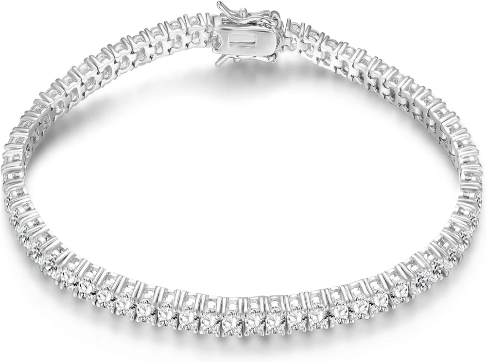 Fabrikpreis S925 Sterling Silber 3/4/5mm D Farbe VVS1 Moissanit Diamant Tennis-Armband für Männer und Frauen mit GRA – Detail 7