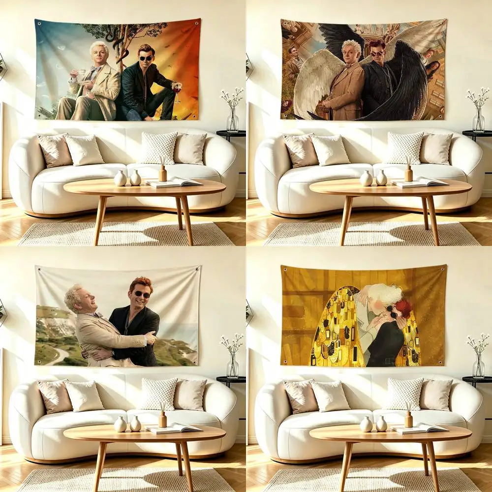 F-Fantasy TV Series Good Omens  Flag Suitable For Party Club Outdoor Interior Wall Decoration Banner Fans Gift