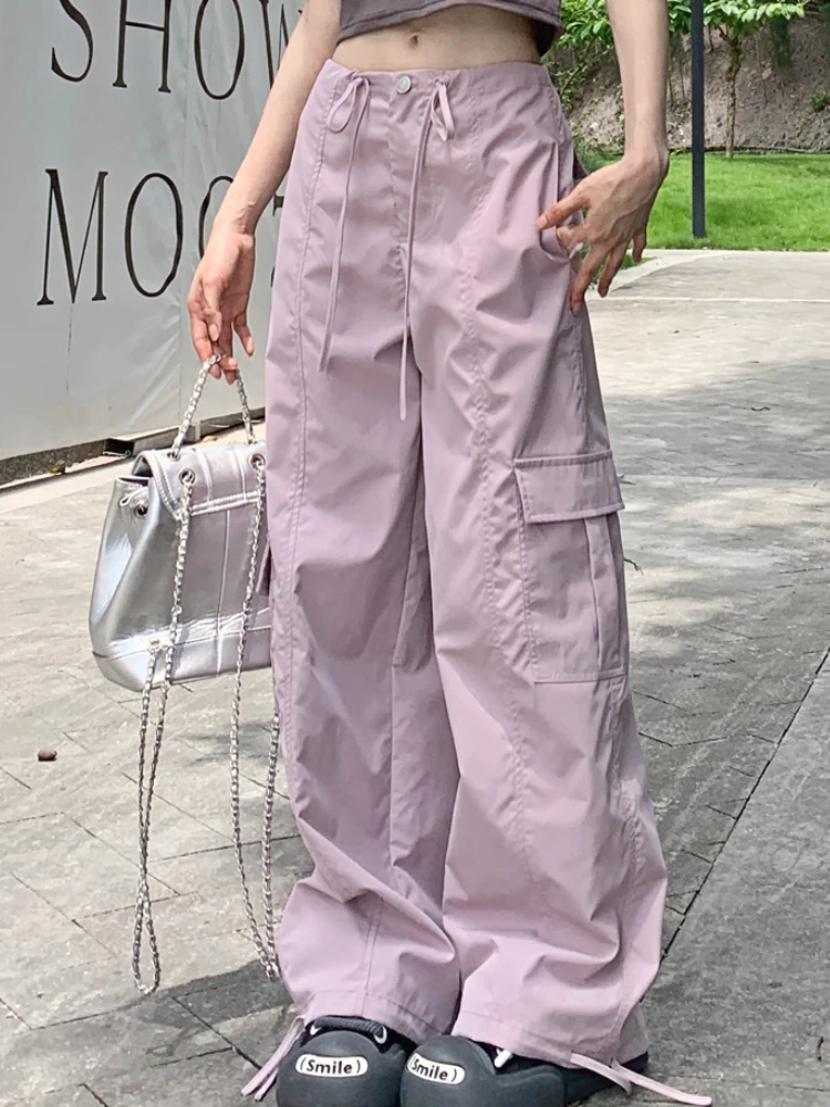

Summer Streetwear Fashion Cargo Pants Women Strappy Korean Casual Baggy Pants Female High Waist Designer Vintage Pants 2023 New