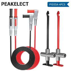 Peakelect P1033A Kit de cabos de teste de plugue banana de 4 mm com gancho de teste de piercing de mola, sonda para teste eletrônico de multímetro