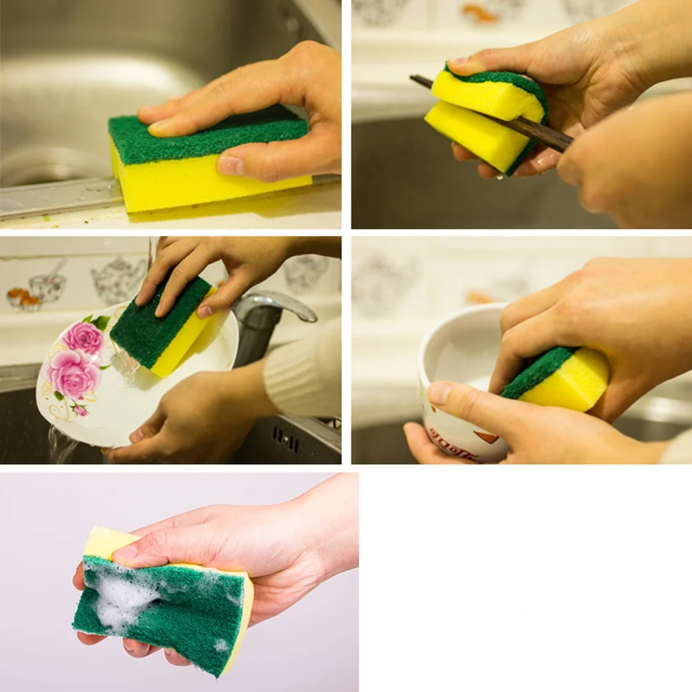 

28pcs Dish Washing Sponge Lightweight Durable Scrub Sponge For Kitchen Cleaning Rinse- Non-Slip Odor Resistant