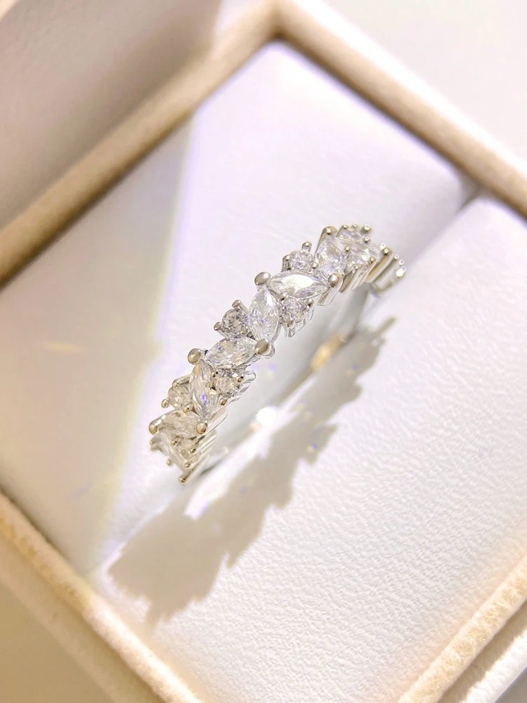 925 فضة شخصية كاملة Mariquesa الزركون لامعة خاتم للنساء المشاركة الزفاف الفاخرة مجوهرات عالية الجودة