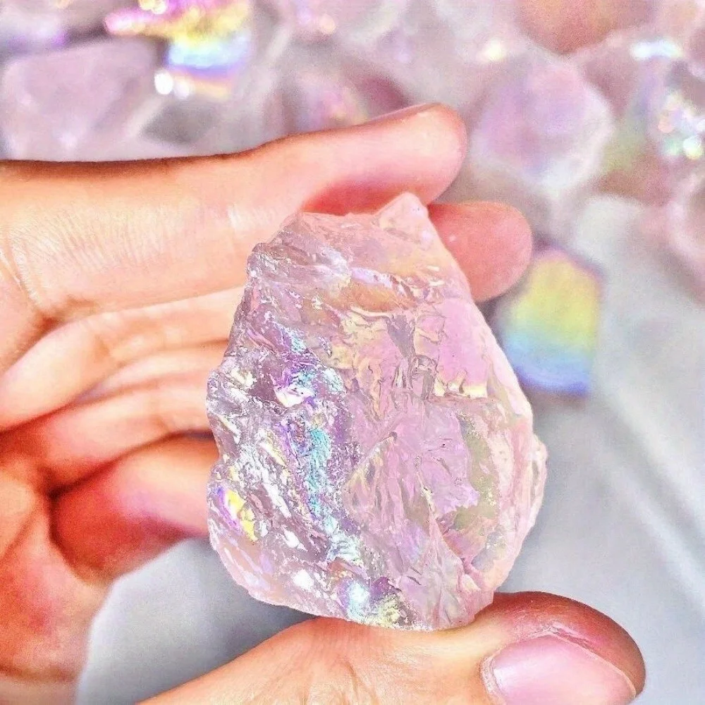 Natural Pink Crystal Aura Rose Quartz Suitable for Rock Mineral Collection Diffusion Stone Crafting Jewelry Spiritual Energy