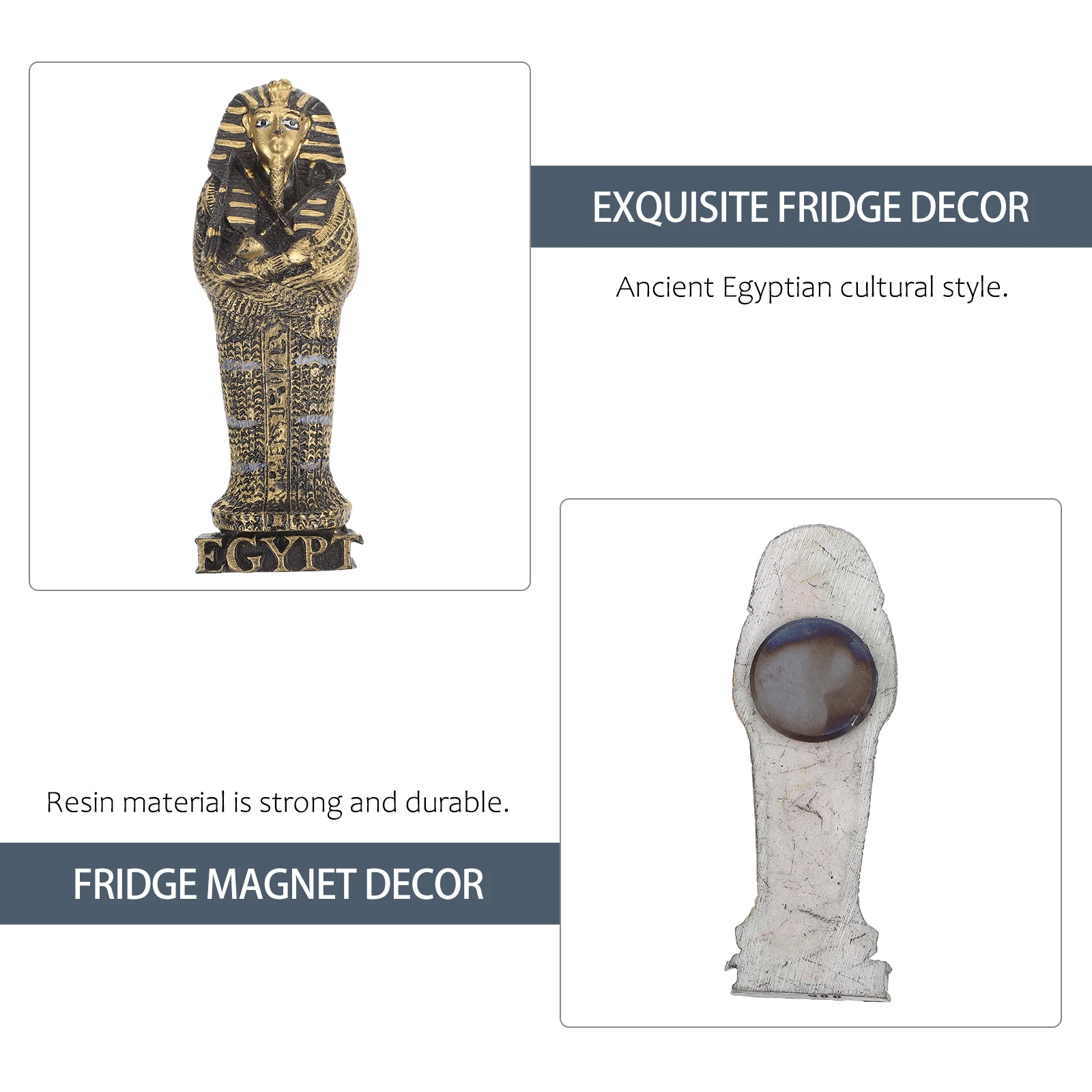 

Egypt Pharaoh Fridge Magnet Decor Retro Home Office Kitchen Resin Smooth Safe Scratch Protection Uniform Coloring Clear