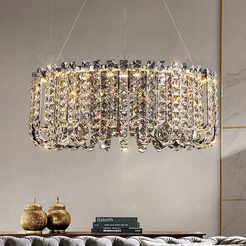 

Modern Luxury Crystal Led Chandeliers Living Room Decor Led Hanging Lamp Dining Room Villa Suspension Light Fixture Luminaire