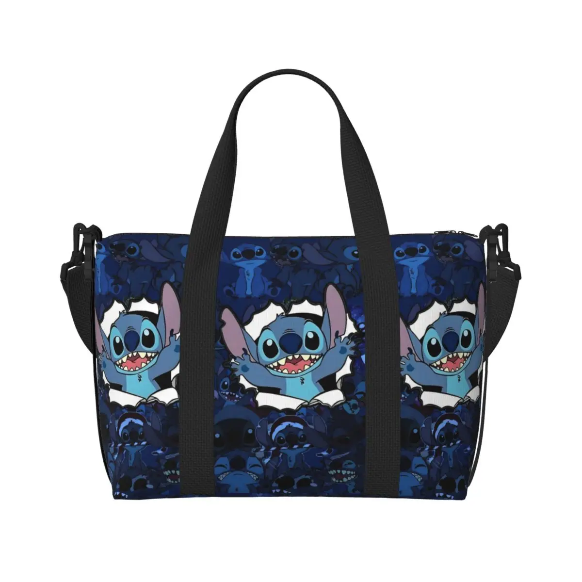 

Custom Stitch Anime Printed Tote Bag Women Big Capacity Kawaii Cartoon Printed Beach Gym Travel Bags