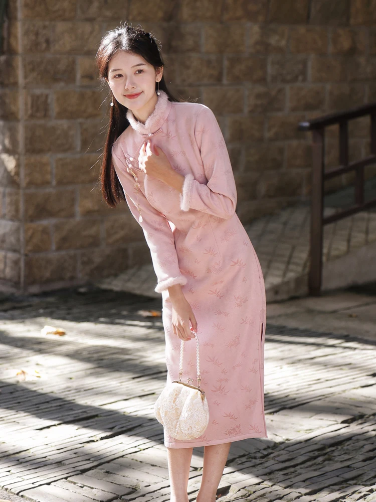 

Длинное пальто Ele Long Sve из бархатной ткани с поясом и пуговицами, винтажный стиль, для повседневной носки.