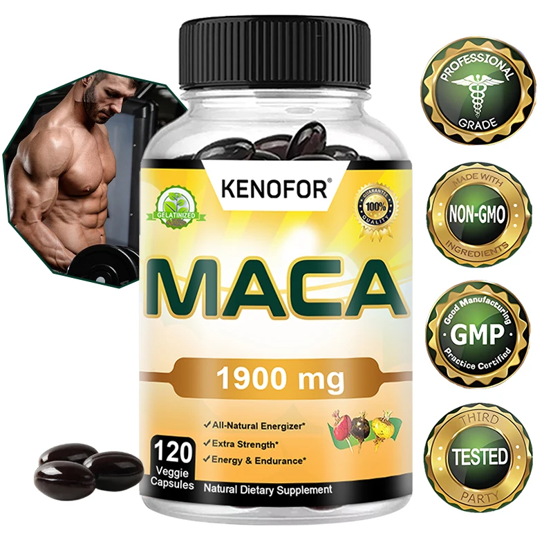 Organic Maca Root Capsules | 120 Capsules | Peruvian Maca Extract for Men and Women