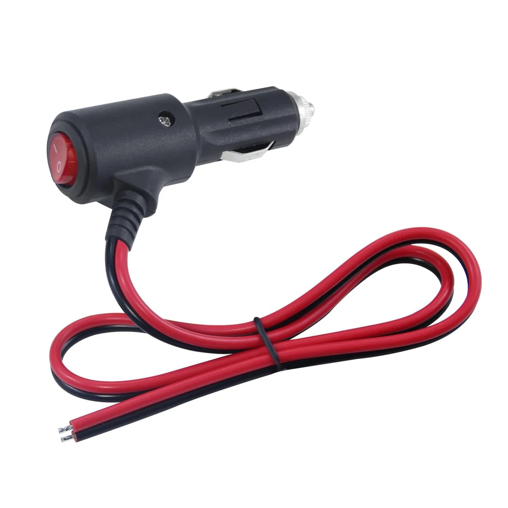 قابس ولاعة سجائر السيارة 12 فولت/24 فولت تيار مستمر مع سلك نحاسي مع سلك محول طاقة عالي التحمل 18AWG، 50 سم / 19.69 بوصة #1