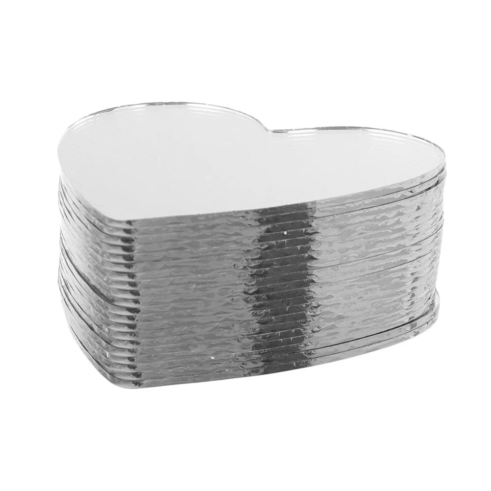 30-teiliges DIY-Herzspiegel-Set, herzförmige Mini-Spiegel für Make-up-Bastelprojekte, tragbar, Taschenformat, glatte Kante, weibliches Geschenk