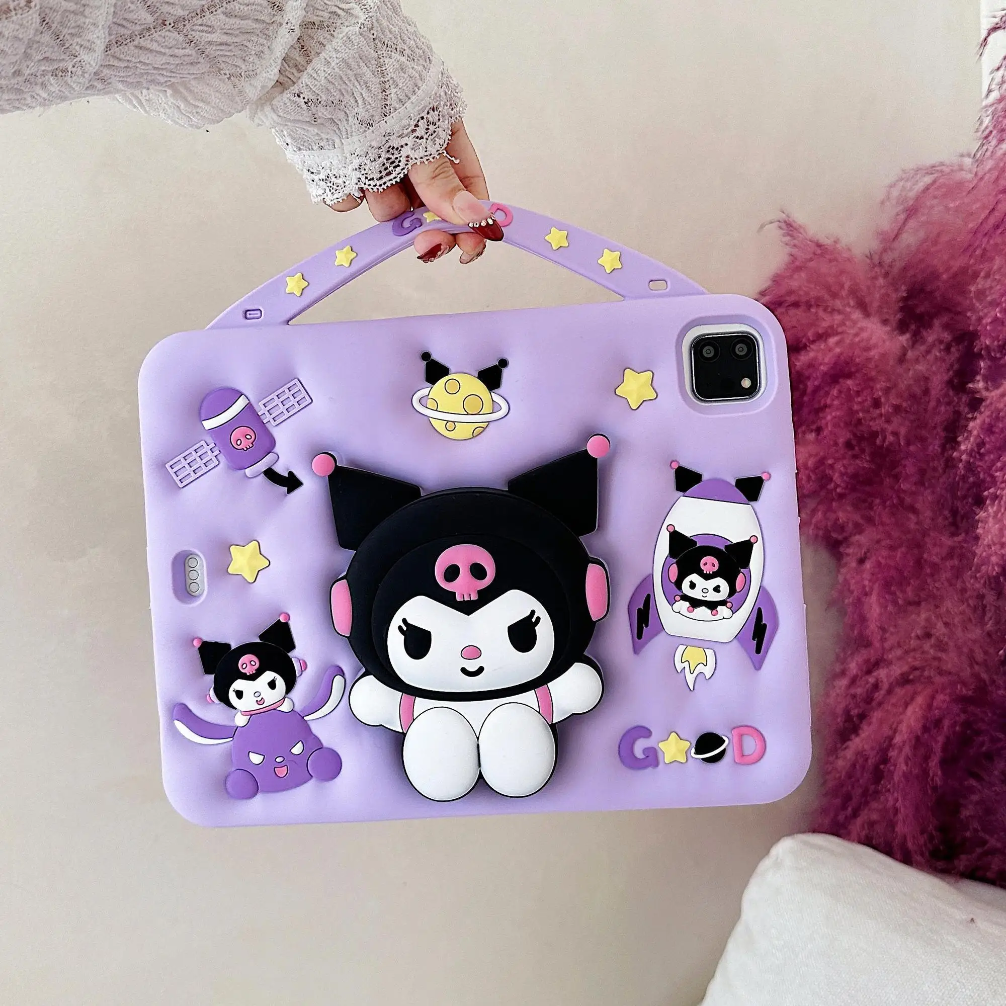 Kawaii Sanrio HelloKitty Leopard Bow Soft Cover for IPad 10.2 11 Air7 Cute Anime Cartoon Durable Breathable Lightweight Gifts view 6