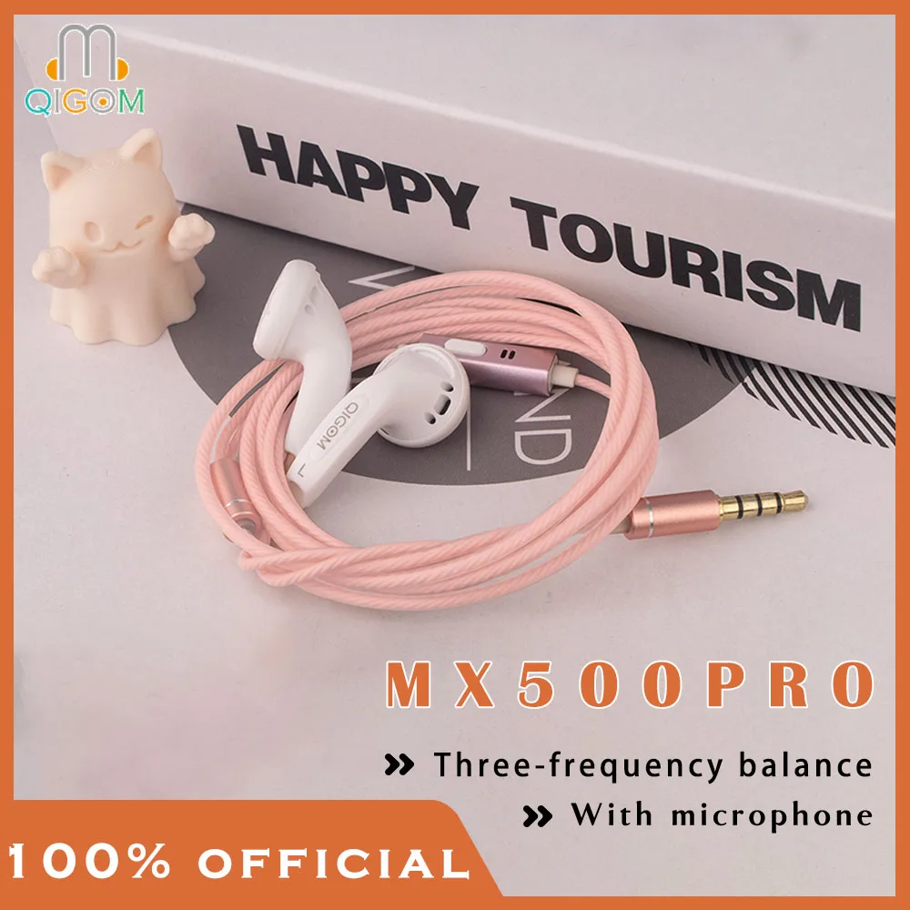 

QIGOM HIFI Headset MX500Pro, 15.4MM Dynamic Headset, 32Ω 109dB, Tri-frequency Equalization, Vocal, Flat Head, Wired Headset