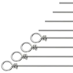 30pcs Fishing Spinner Wire Shaft,Lure Making Supplies,Spinnerbait Looped Wire,for Tokyo Rig Freshwater Trout Bass,Stainless Stee
