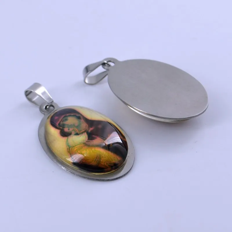 The Virgin Mary Madonna And Child Stainless Steel Pendant Necklace Catholic Christian Orthodox Fashion Religious Jewelry