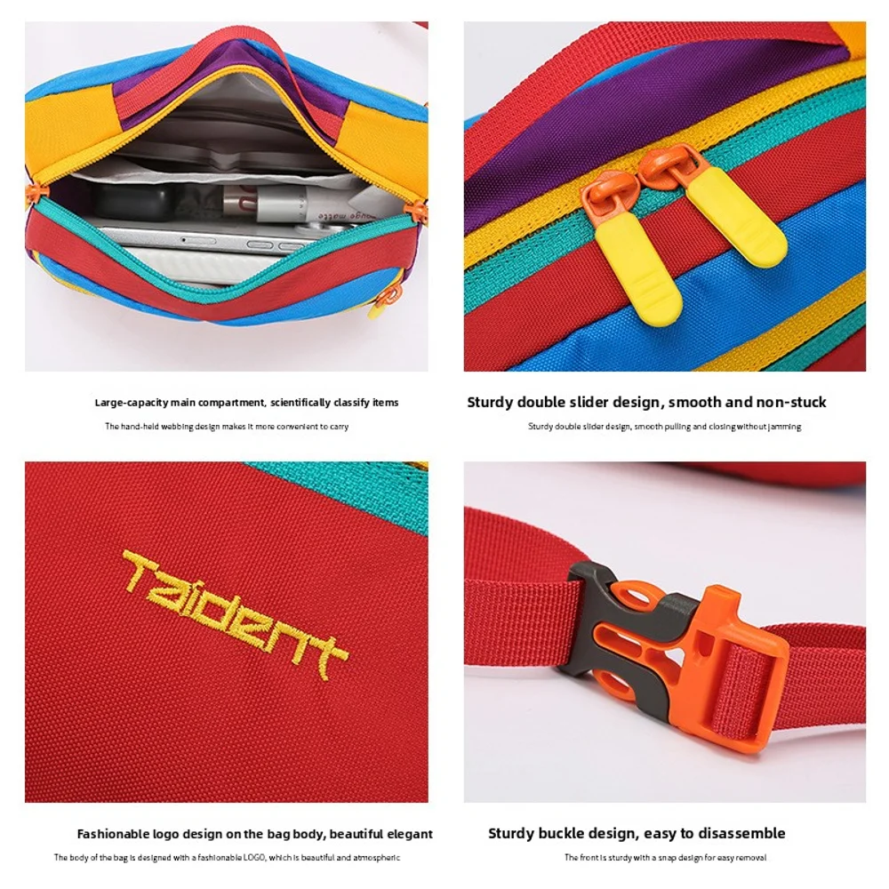 حقيبة كروس عصرية للسفر لكل من الرجال والنساء، حقيبة كتف واحدة للرياضات الترفيهية في الهواء الطلق، حقيبة خصر ملونة من الدوبامين