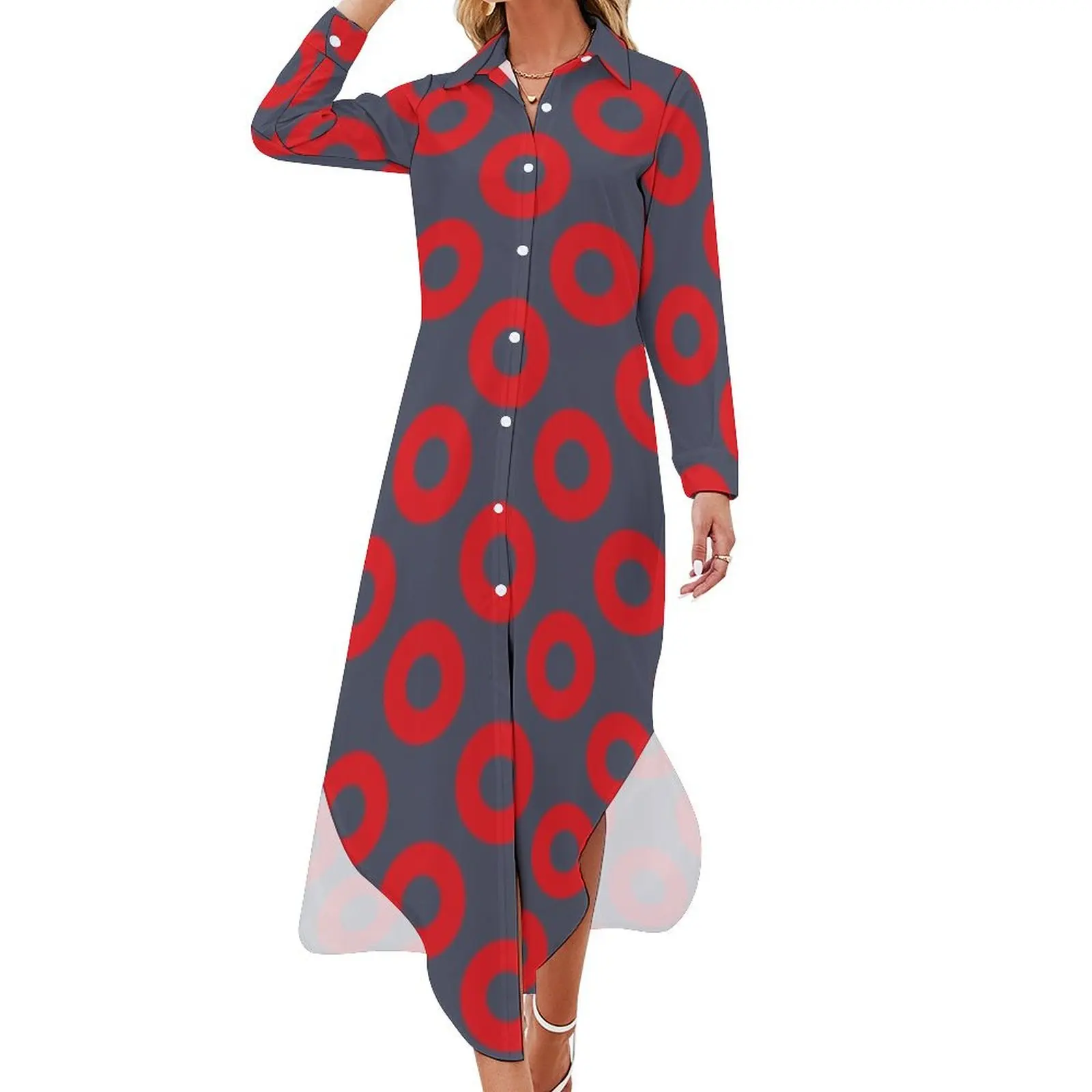 

Henrietta (Fishman) Donut Long Sleeved Shirt Dress Female clothing Woman's evening dress