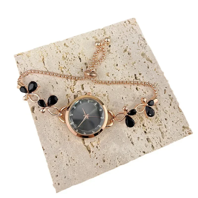 ساعات يد كوارتز مع ربطة عنق للنساء ، ساعة سوار بسيطة ، هدية فاخرة للفتيات ، هدية للسيدات
