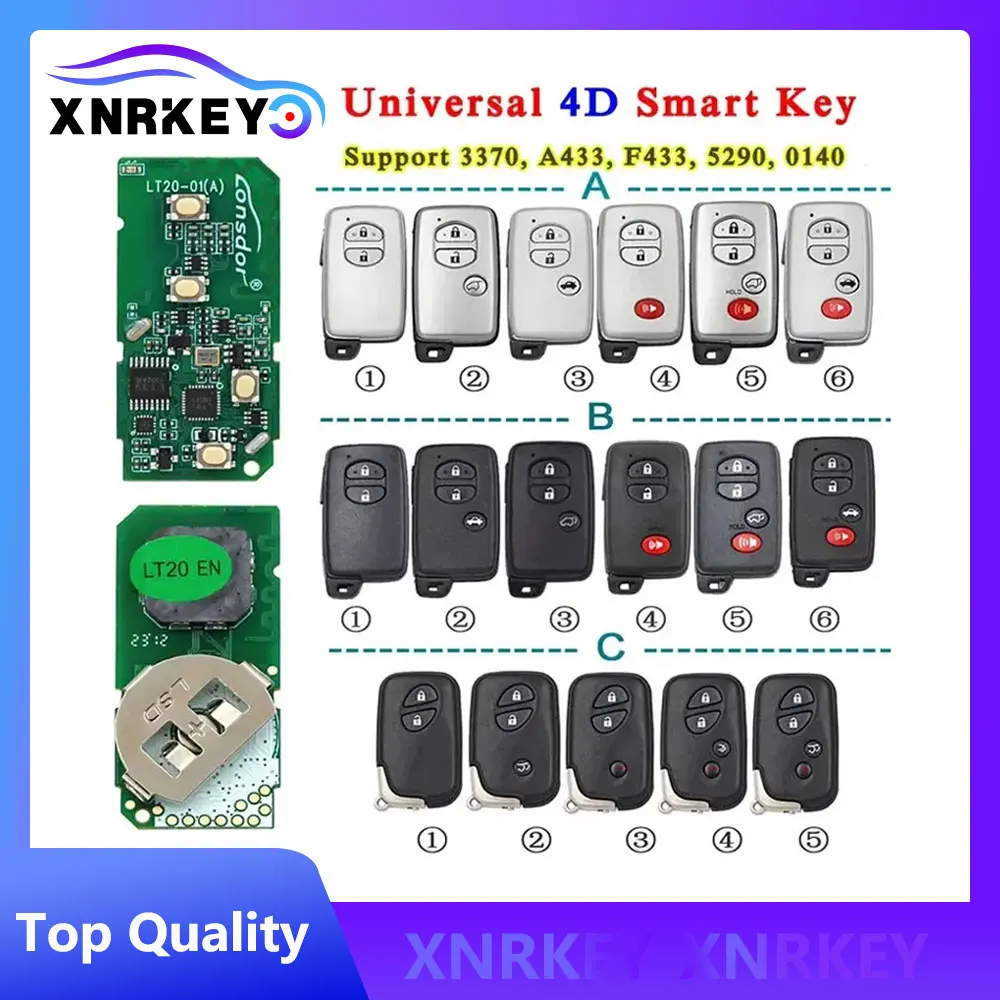 

4D Universal Smart Key Remote for K518 and KH100+ for Toyota Corolla Land Cruiser Levin Rav4 Camry Highlander Lexus