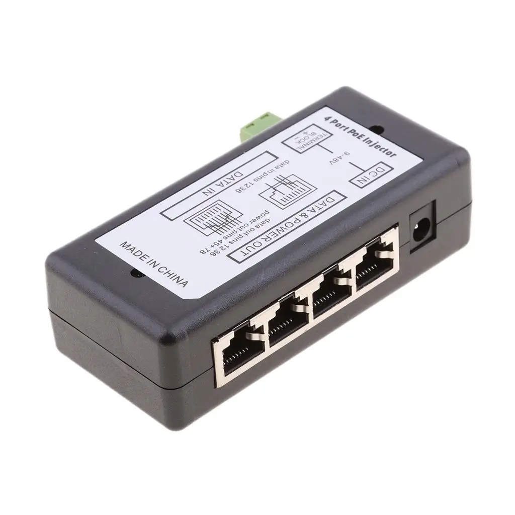 Passive Power POE Injector 24V 48V Network Adapter Stable LAN Connection for IP Telephone Wireless Bridge