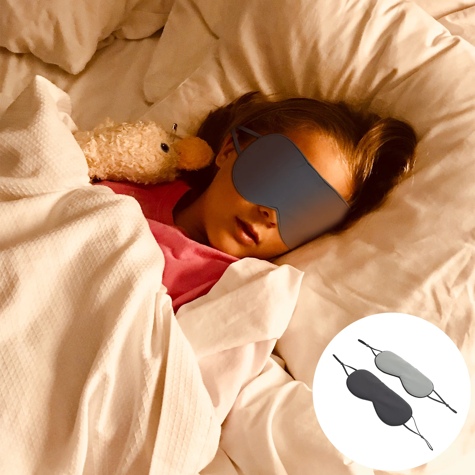 

2Pcs Supple Material Sleep Eye Masks Block Light Create Good Sleeping Environment Eye Masks Sleep Blindfolds Premium Blindfolds